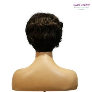 center wig machine made black wig remy hair tc041