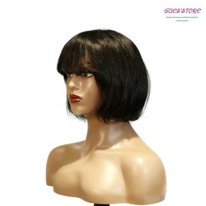 center wig machine made black wig remy hair tc027