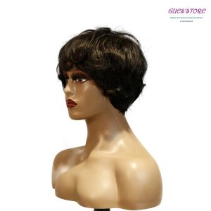 center wig machine made black wig remy hair tc041