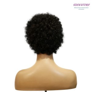 center wig machine made black wig remy hair h023