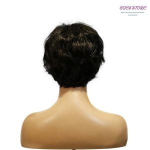 center wig machine made black wig remy hair tc16