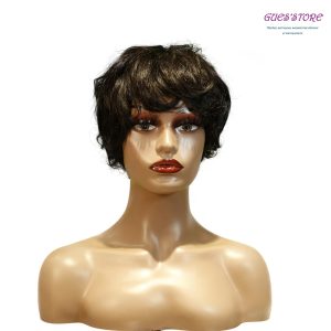 center wig machine made black wig remy hair tc041