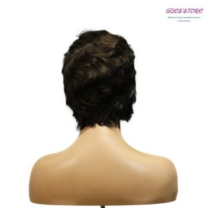 center wig machine made black wig remy hair h001