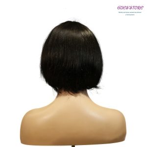 center wig machine made black wig remy hair h009