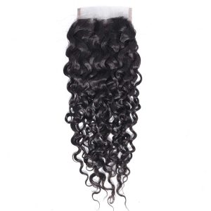 center wig remy hair 4x4 water wave closure