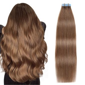 center wig asian raw hair #6 straight tape in hair extensions