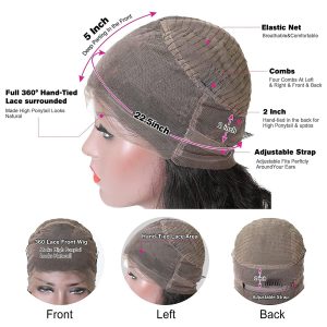 center wig 360 straight lace front wig remy hair