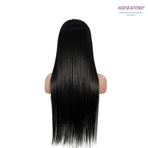 center wig natural black remy hair 6x7 lace closure straight human hair wig
