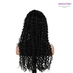 center wig natural black remy hair 6x7 lace closure deep wave human hair wig