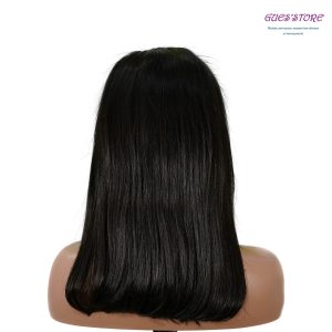 center wig 13x4 straight bob lace front wig natural black asian raw hair