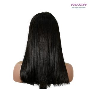 center wig natural black asian raw hair 2x6 hd lace closure straight bob human hair wig