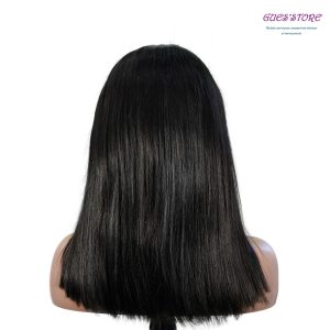 center wig natural black asian raw hair 5x5 hd lace closure straight bob human hair wig