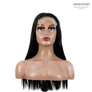 center wig natural black remy hair 5x5 lace closure straight human hair wig