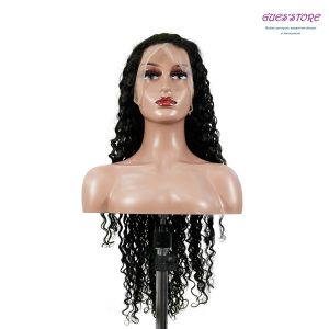 center wig 13x4 deep wave lace front wig natural black remy hair