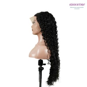 center wig 13x4 deep wave lace front wig natural black remy hair