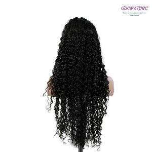 center wig 13x4 deep wave lace front wig natural black remy hair