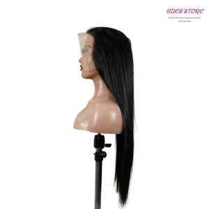 center wig 13x6 double drams straight lace front wig black remy hair