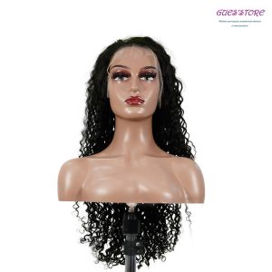 center wig natural black asian raw hair 13x6 hd lace front wig deep wave human hair wig