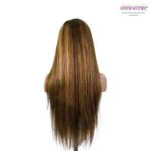 center wig 13x4 straight lace front wig m4&27 highlight remy hair 26 inch