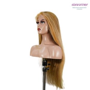 center wig 13x4 straight lace front wig 8&27 honey blonde highlight 26 inch remy hair