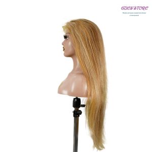 center wig 13x4 straight lace front wig 8&27 honey blonde highlight 26 inch remy hair