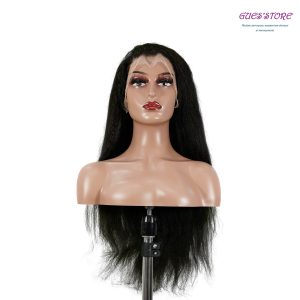 center wig 13x4 yaki straight lace front wig black remy hair