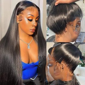 center wig 360 straight lace front wig remy hair
